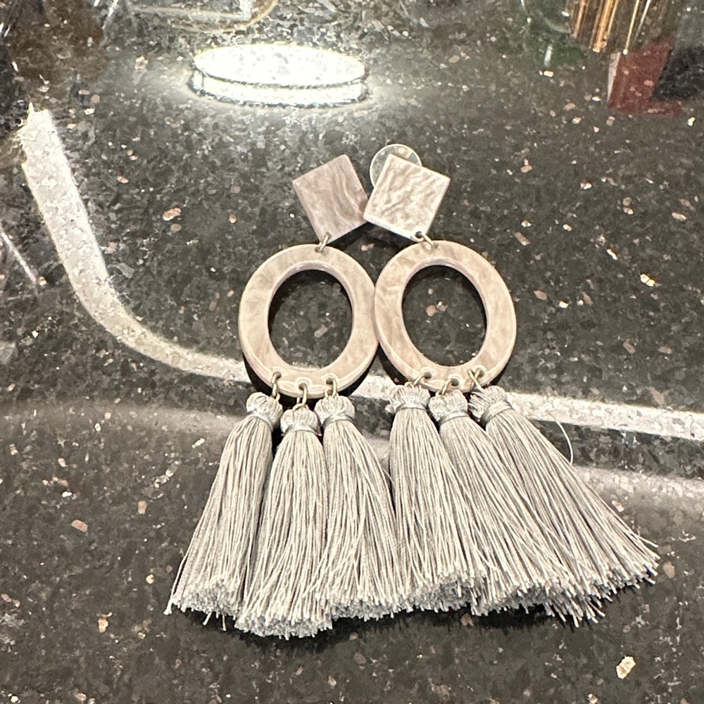 Elegant Silver Tassel Earrings